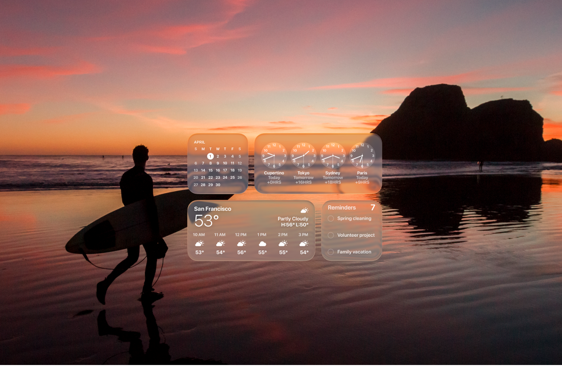 Bureau d’un Mac avec un fond d’écran personnalisé.