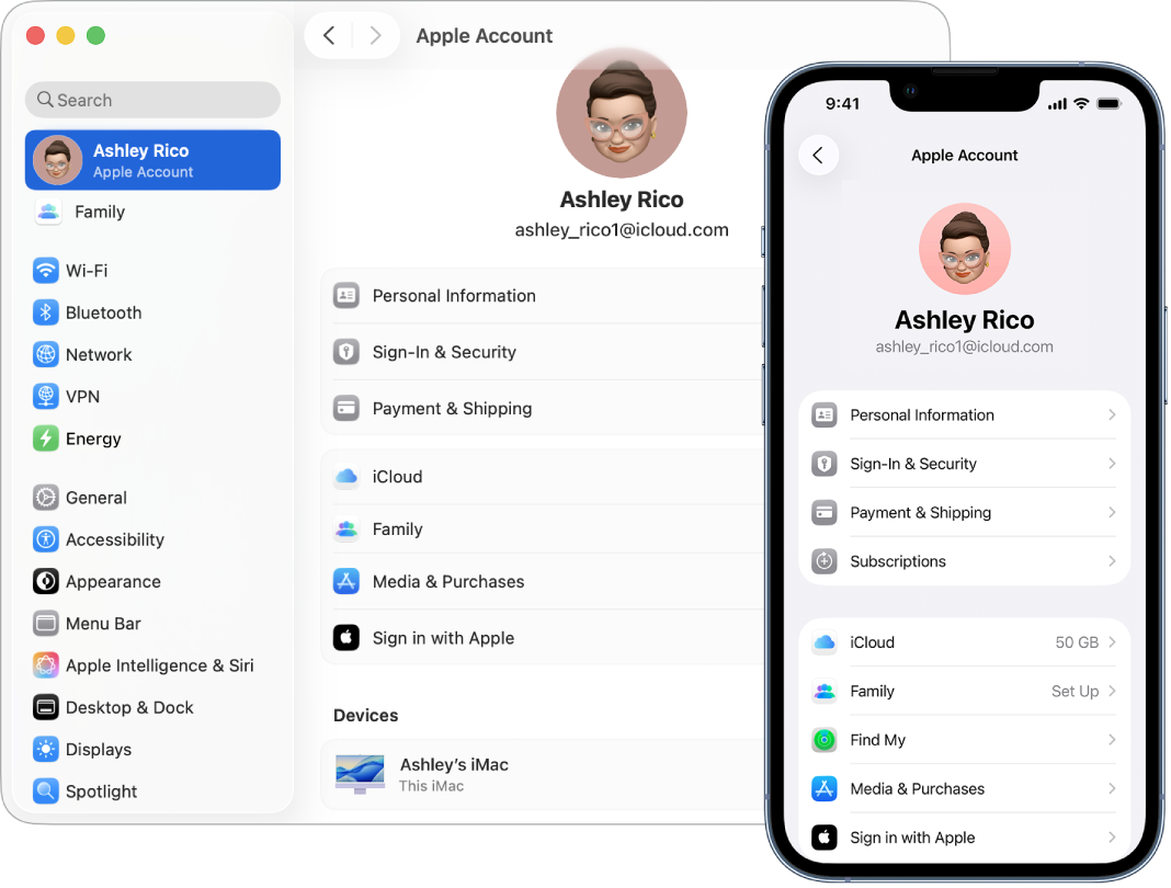 Параметри iCloud на iPhone і на Mac.