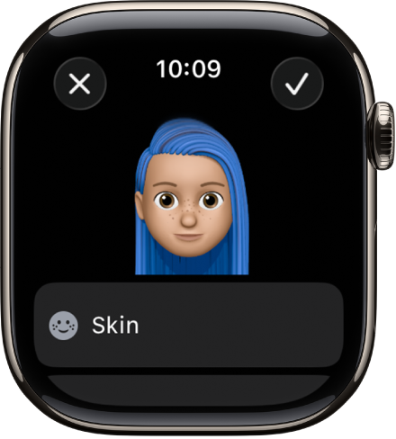 Apple Watchi rakenduses Memoji kuvatakse nägu.