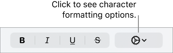 The Advanced Options button next to Bold, Italic, Underline and Strikethrough buttons.