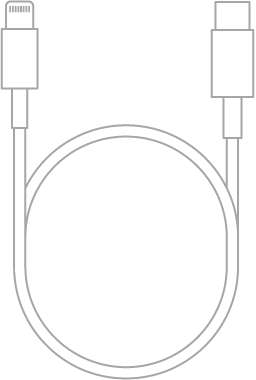 El cable de conector Lightning a USB-C.