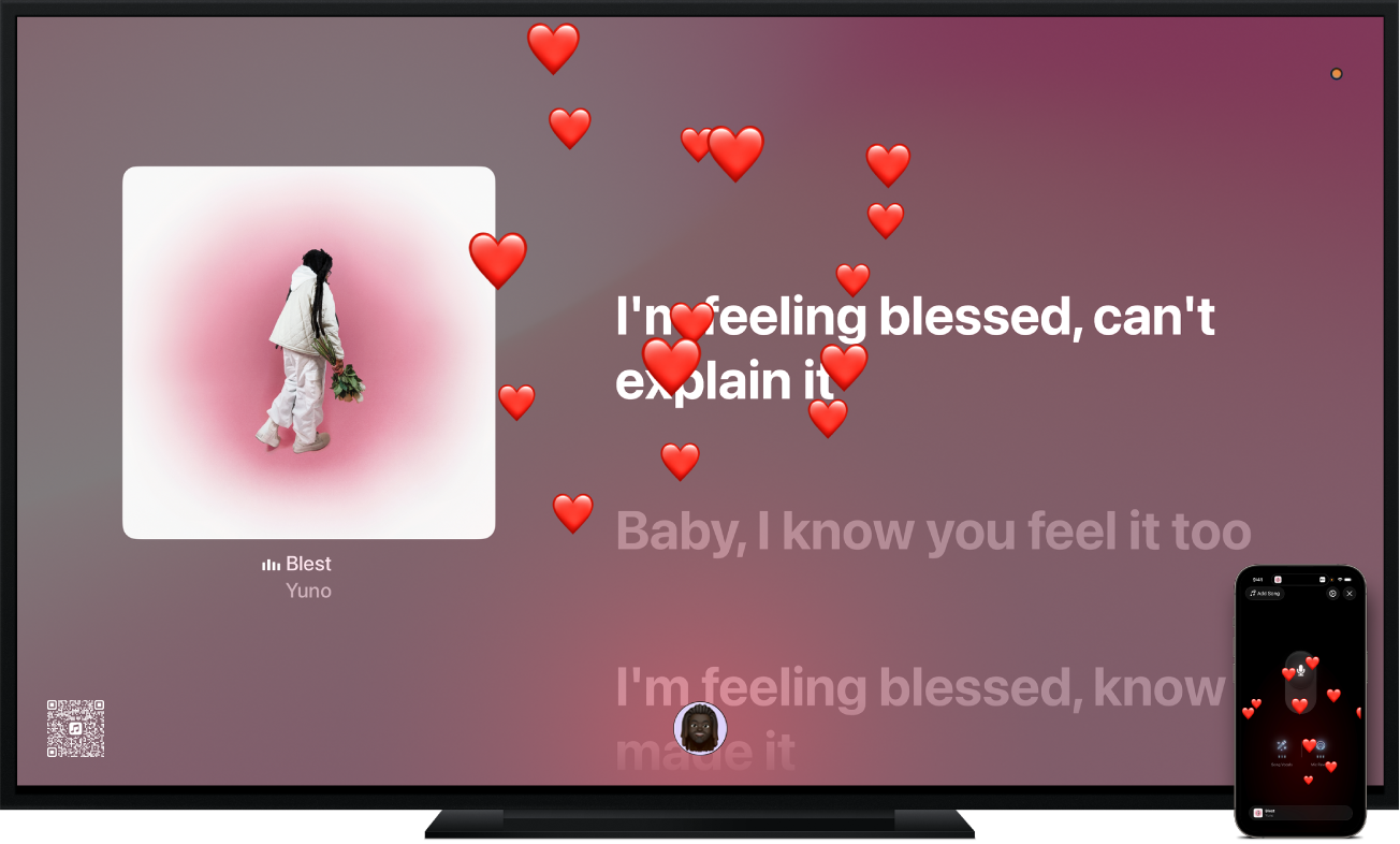 The FaceTime app on an Apple TV screen