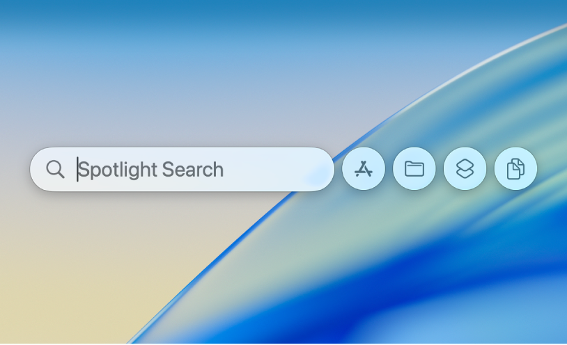 Một yêu cầu tìm kiếm Spotlight với các kết quả ở bên dưới trường tìm kiếm.