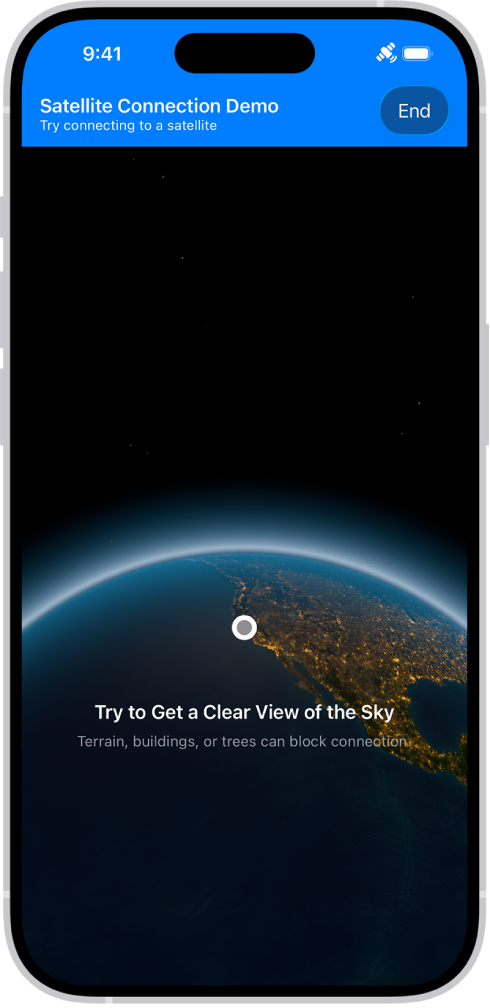 The satellite connection demo, available in the Settings app, provides a preview of what you see when you open the Messages app on an iPhone 14 or later and don’t have cellular or Wi-Fi coverage.