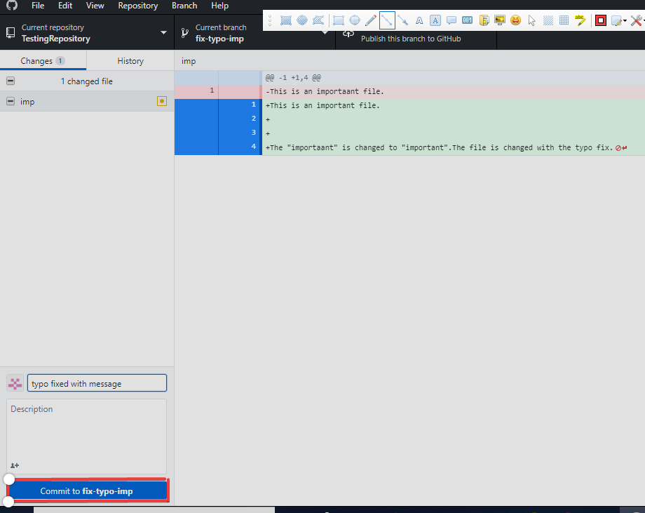 Effettua il commit delle modifiche.