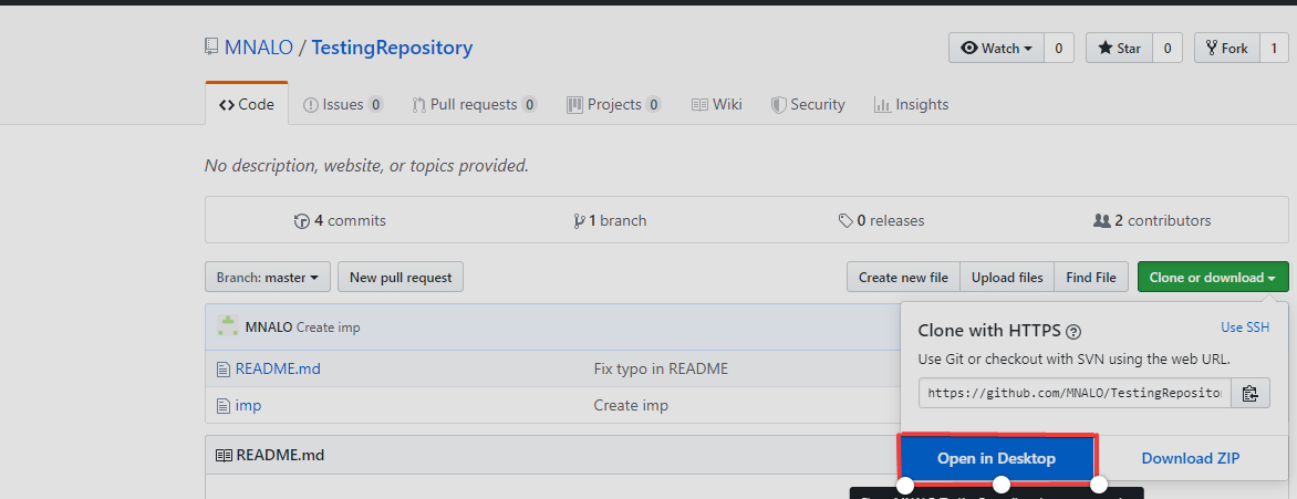 PULL Request tramite GitHub Desktop