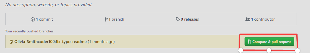 PULL request per uno specifico branch su GitHub.