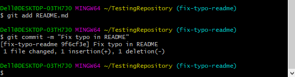 Aggiungere e fare commit di un file nel repository.