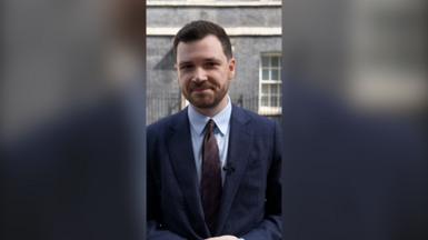 Zeffman standing outside No 10 as he looks into the camera