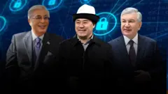 Қозоғистон, Қирғизистон ва Ўзбекистон президентлари расмларидан иборат коллаж.