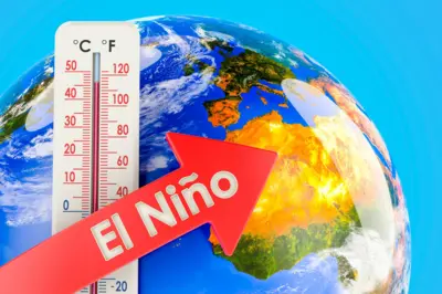 Heat wave in America concept, 3D rendering on blue background