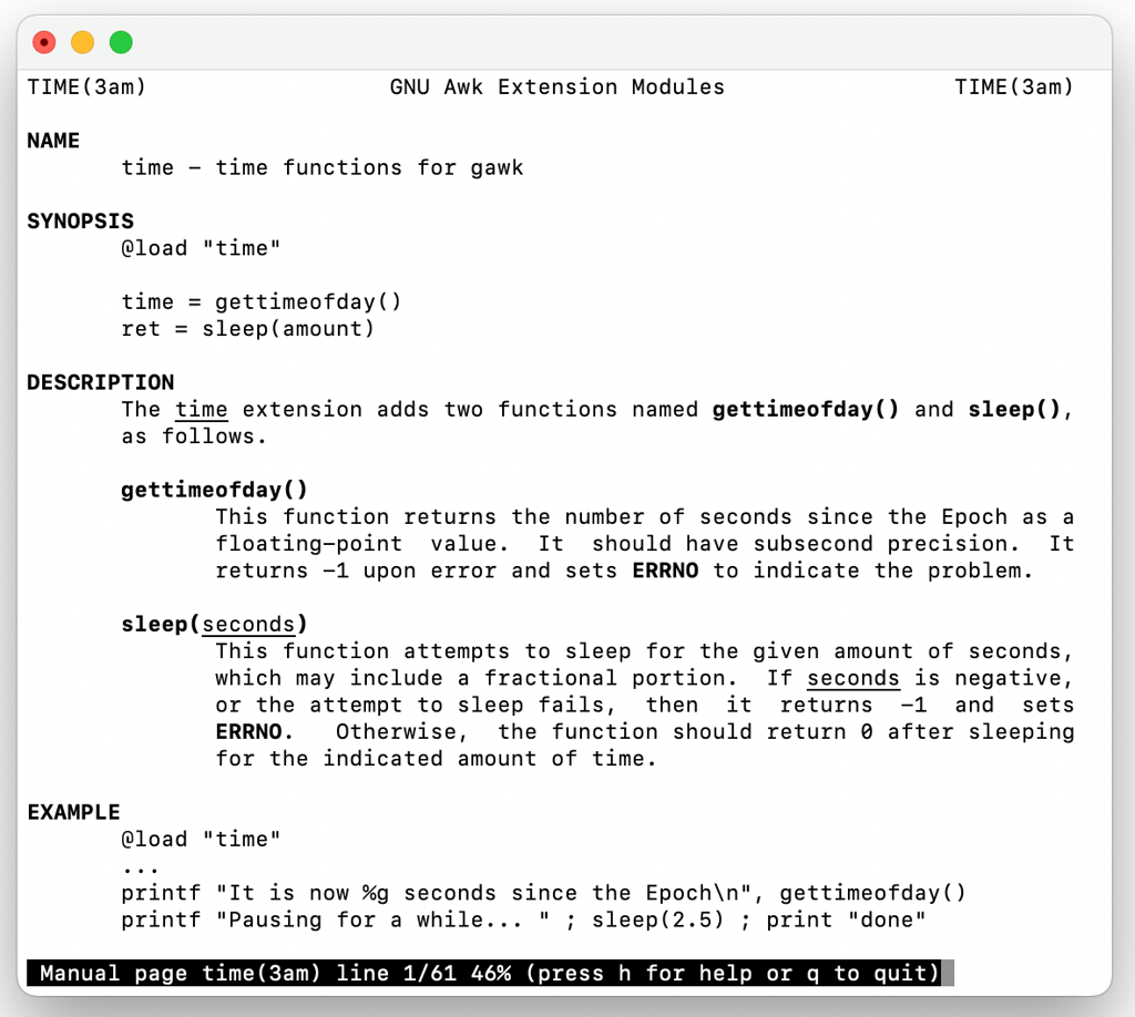 List of options to modify the Linux time command output.