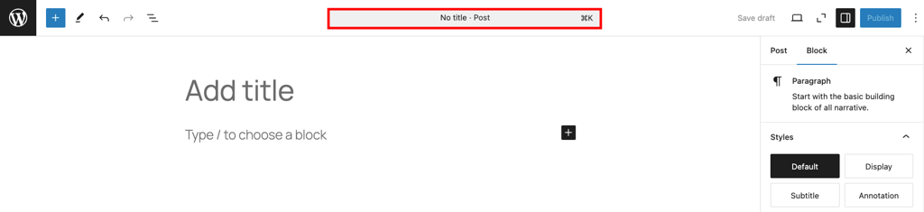Displaying a template in the WordPress post editor