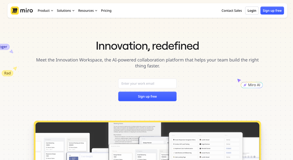 miro homepage