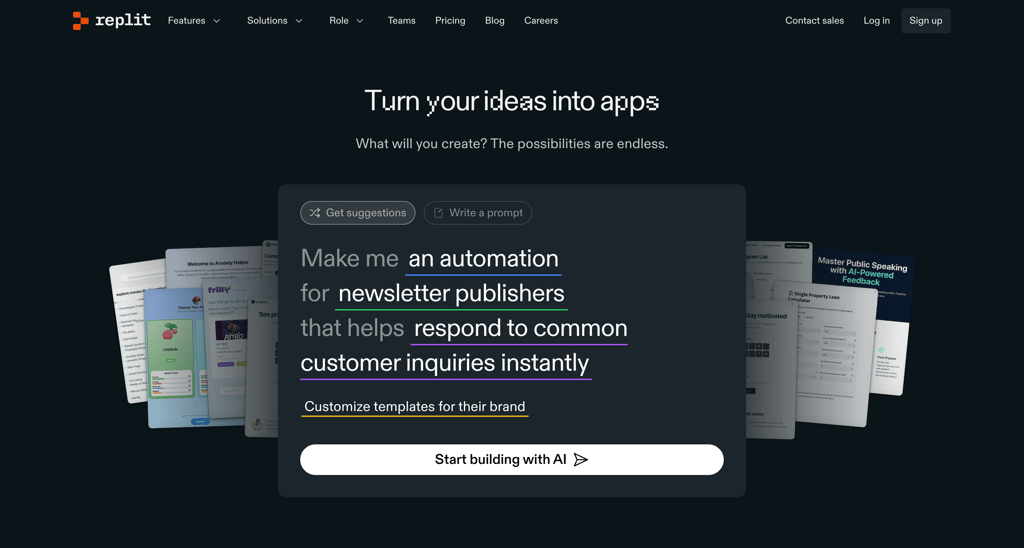 replit homepage