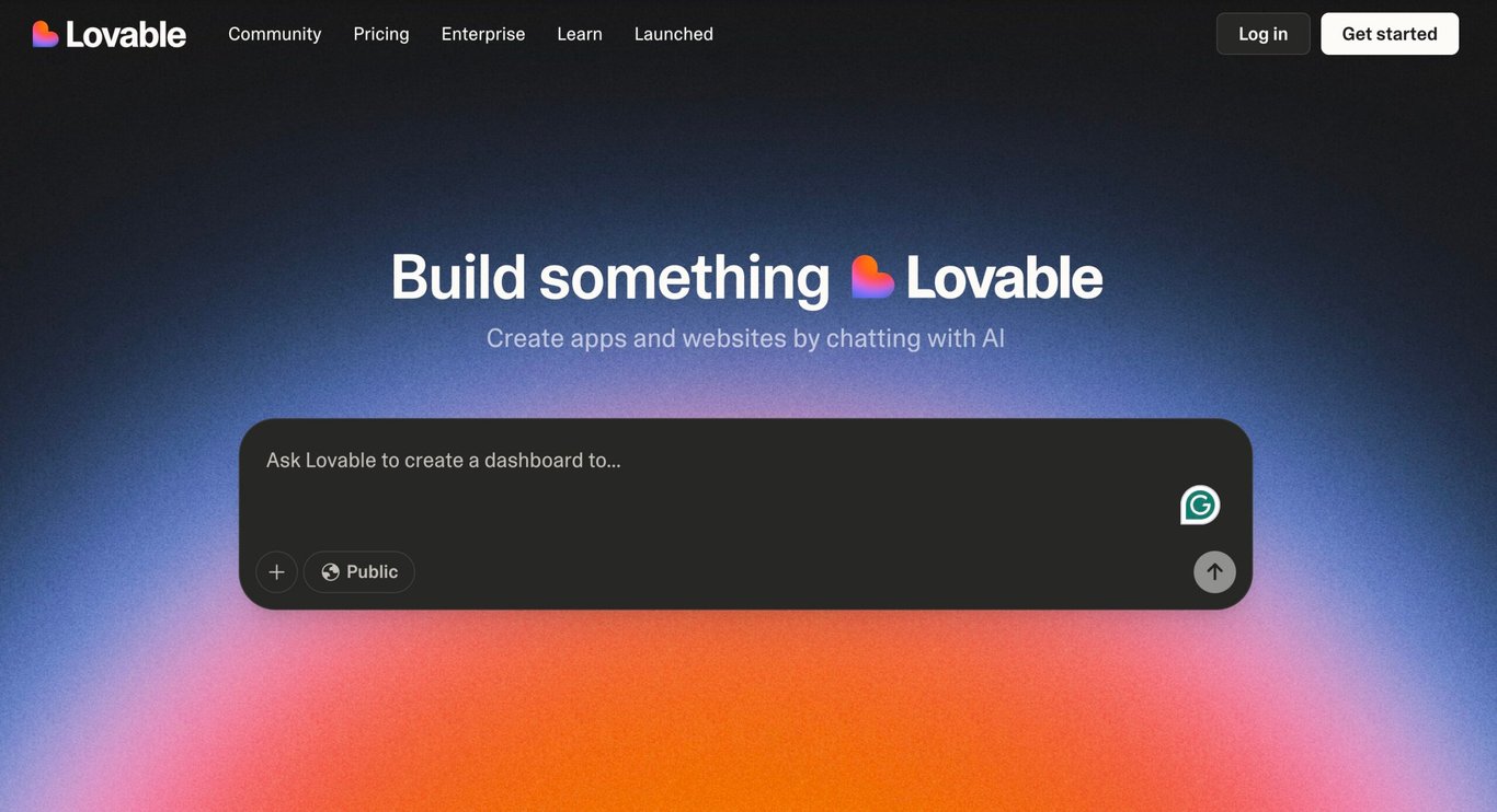 Lovable homepage