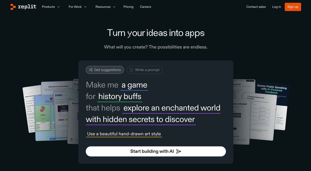 Replit homepage
