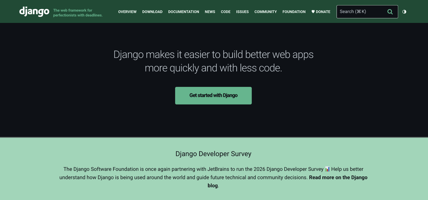 Django landing page