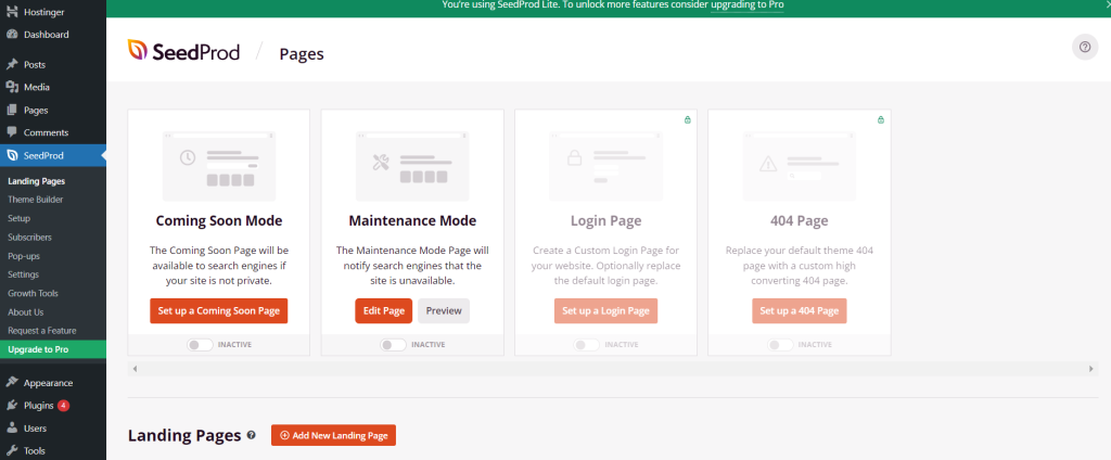SeedProd Plugin-Dashboard