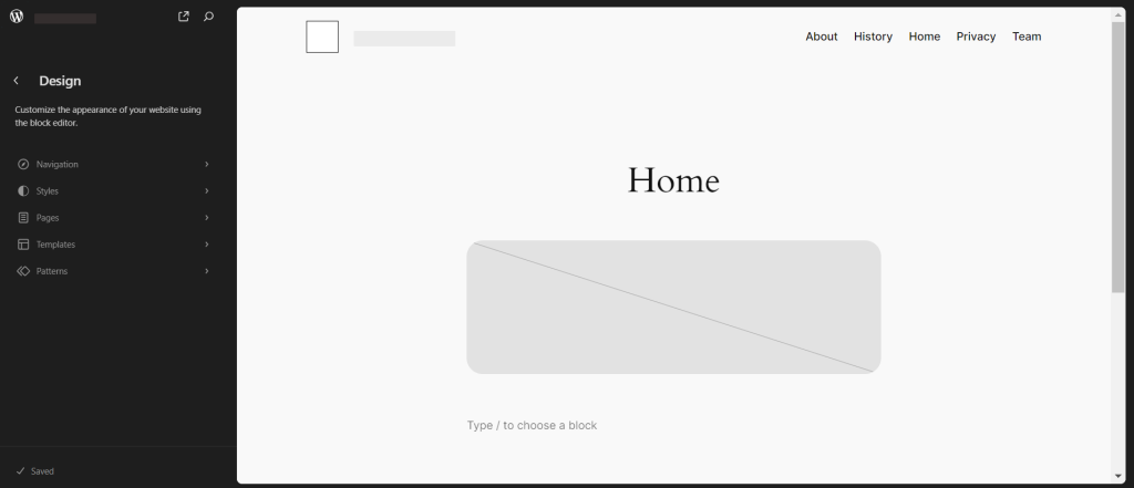 WordPress-Site-Editor-Oberfläche zum Anpassen des Twenty Twenty-Four-Themes