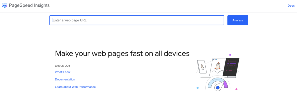 Sitio web de PageSpeed Insights