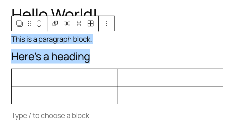 ドラッグ機能を使って複数のブロックを並べ替える