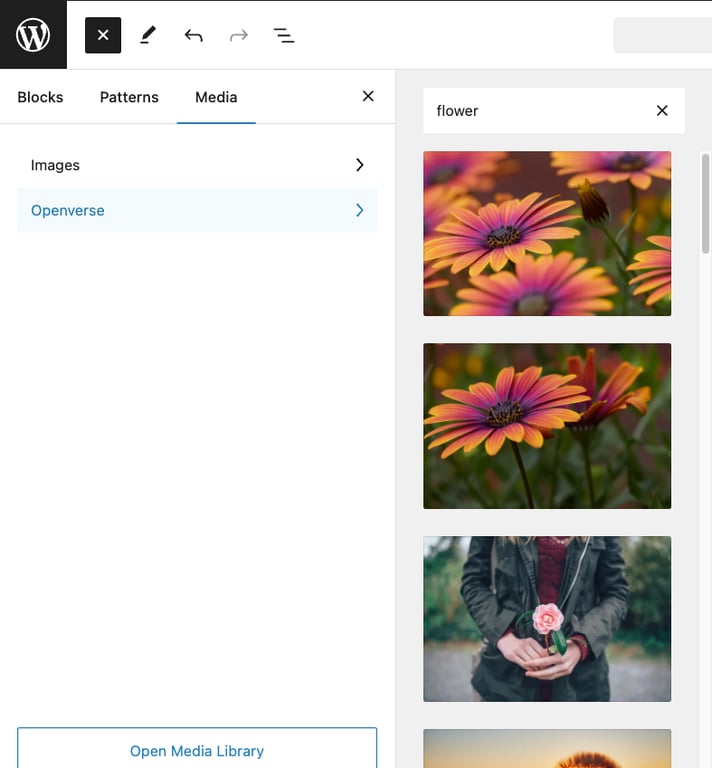 Openverseからの画像の追加