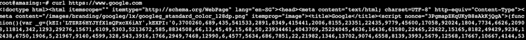 cURL fetches a web page's HTML content