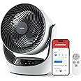 SwitchBot Smart Desk Fan for Bedroom, 3600mAh Rechargeable, Corded & Cordless Air Circulator, 90° Oscillation, 22dB Quiet, 9