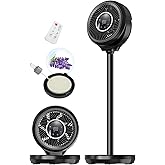 Standing Fan for Bedroom, Omnidirectional 180° Oscillating Quiet Pedestal Floor Fans, 25dB Ultra Quiet DC Cooling Fan Blows C