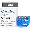 Shelly 1 Gen4 | Wi-Fi, Zigbee & Matter Smart Relay Switch with Dry Contacts, 1-Channel 16A | Home Automation | Alexa, SmartTh