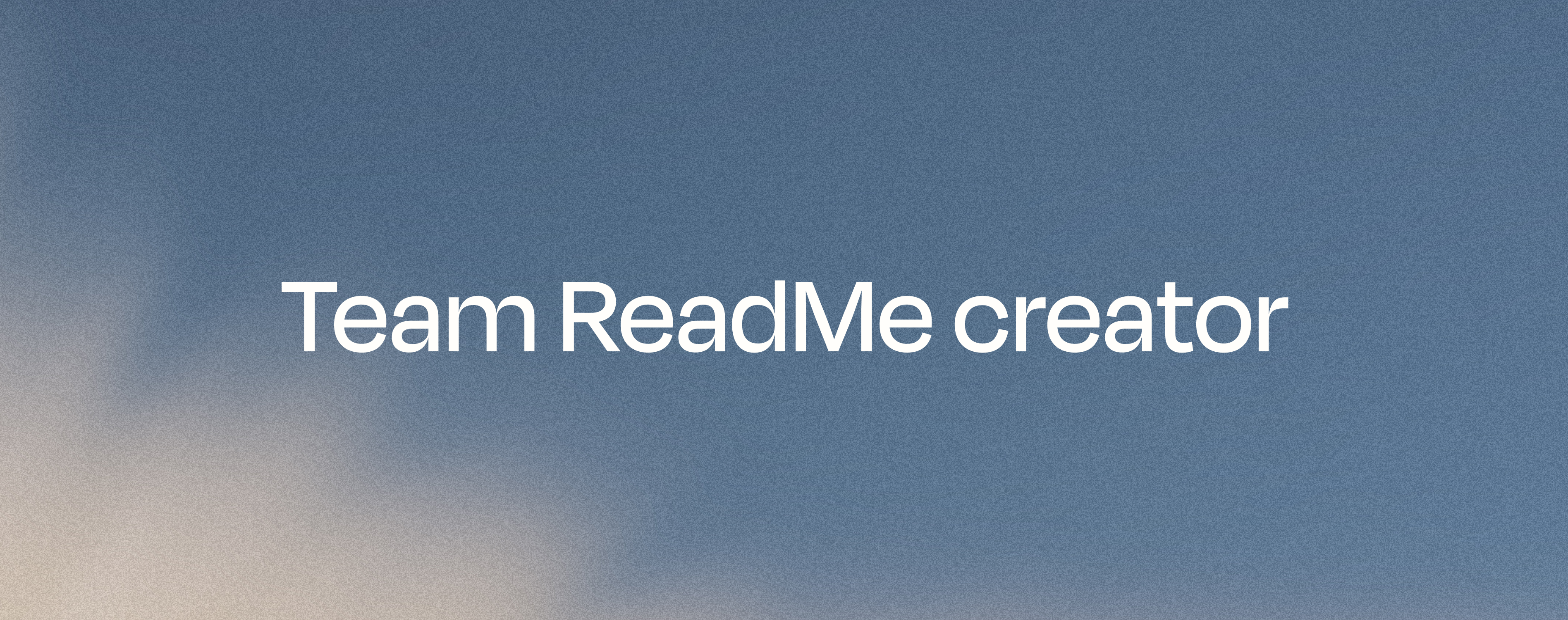 AI team ReadMe creator