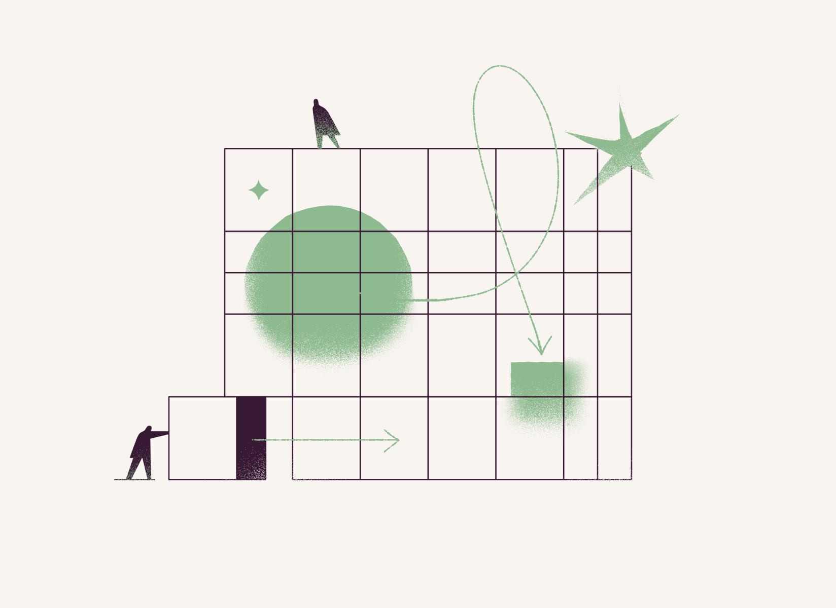 An illustration depicting AI usage