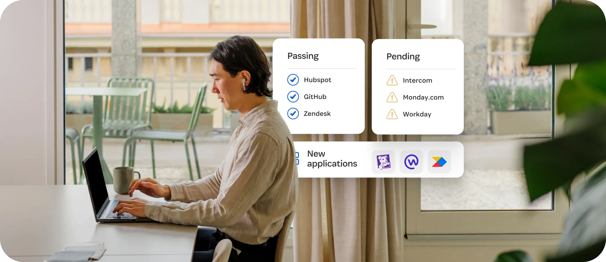 man working in office managin saas access and discovery