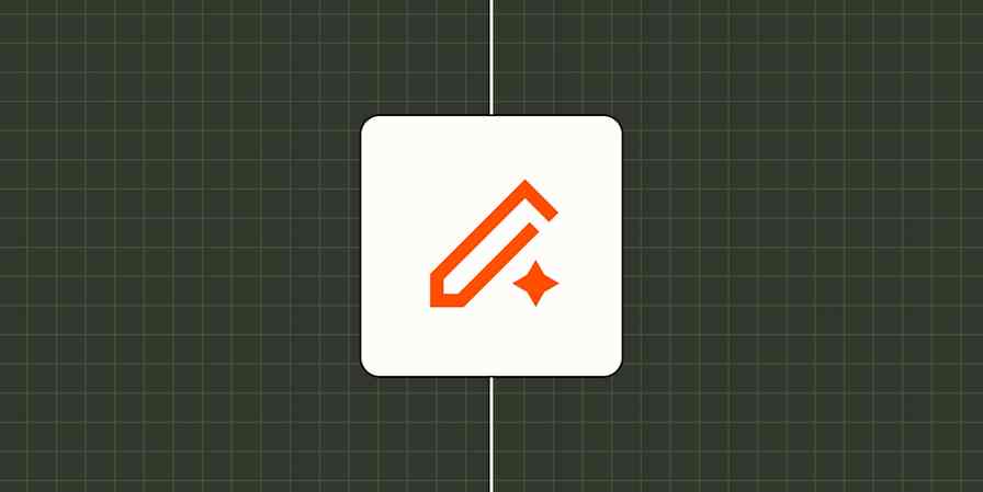 A hero image with an icon representing AI writing