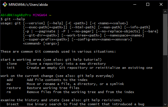Git Bash Screenshot