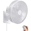 10 Inch Quiet Wall Mount Oscillating Fan with Remote & Timer, 4-Speed Portable Air Circulator for RV Indoor Use, Adjustable Tilt with 5.9ft Adapter, 90° Cooling for Home Office Bedroom Bathroom