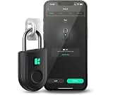 igloohome Padlock Lite Black Keyless Fingerprint Access with Mobile App (iOS, Android) – Water Resistant Padlock for Lockers, Homes, and Storage Spaces (Type-C Rechargeable)