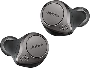 Jabra Elite 75t– True Wireless Earbuds with Charging Case, Titanium Black – Active Noise Cancelling Bluetooth Earbuds with a Comfortable, Secure Fit, Long Battery Life, Great Sound