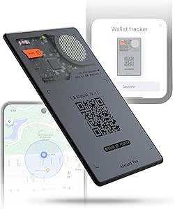 Rolling Square AirCard Pro Dual - Bluetooth Wallet Tracker - Compatibile with Both Apple iOS Find My and Google Android Find Hub – Wireless Charging, Anti-Loss Card – Smart Locator, Gray