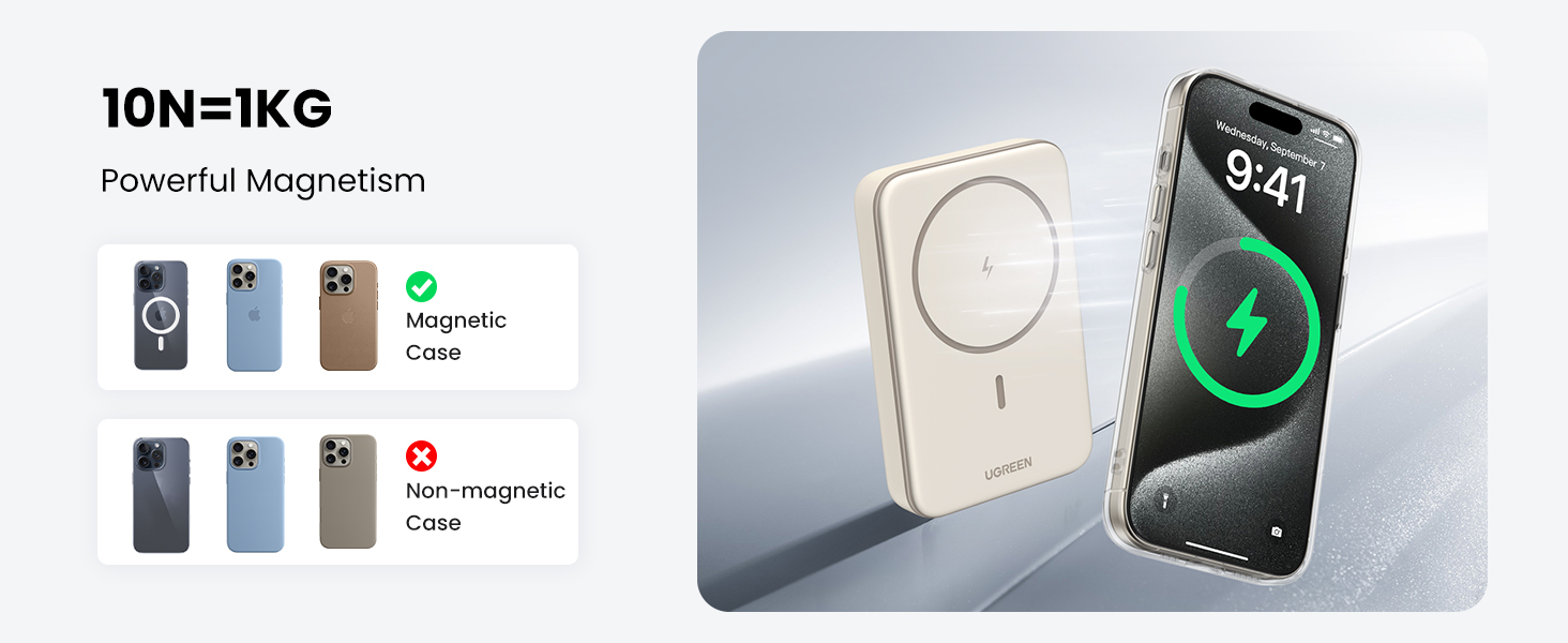 UGREEN Wireless Magnetic Power Bank 10000mAh