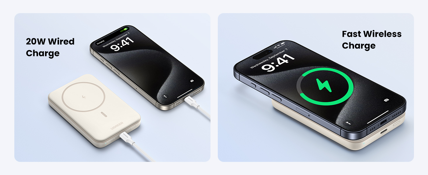 UGREEN Wireless Magnetic Power Bank 10000mAh, wireless charging