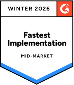 Fastest implementation - Mid Market - Winter 2026 (G2 Badge)