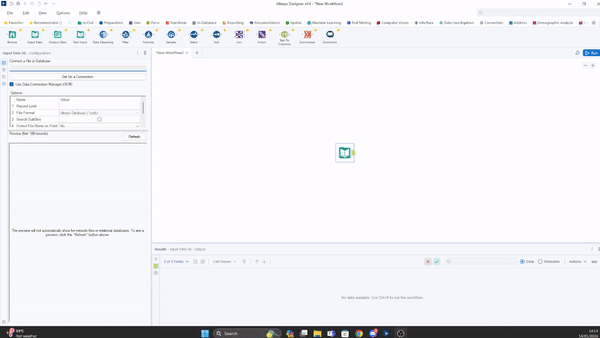 Acquiring data from the Alteryx database