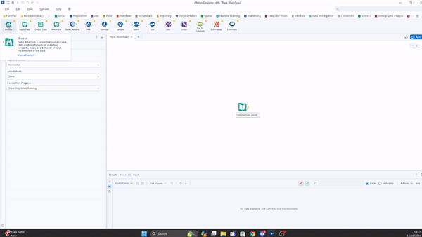 Browsing the input data