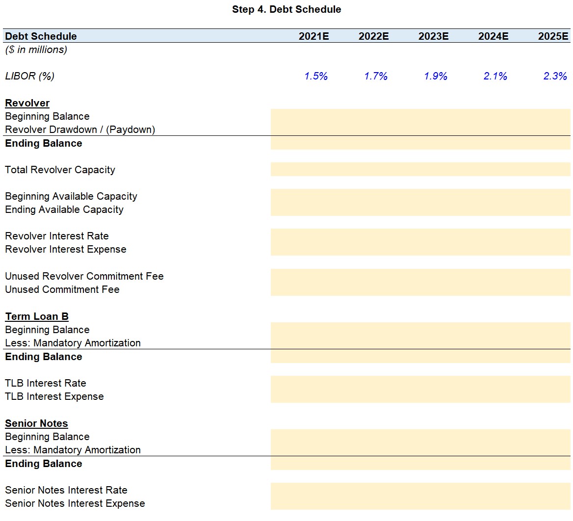 Blank Debt Schedule