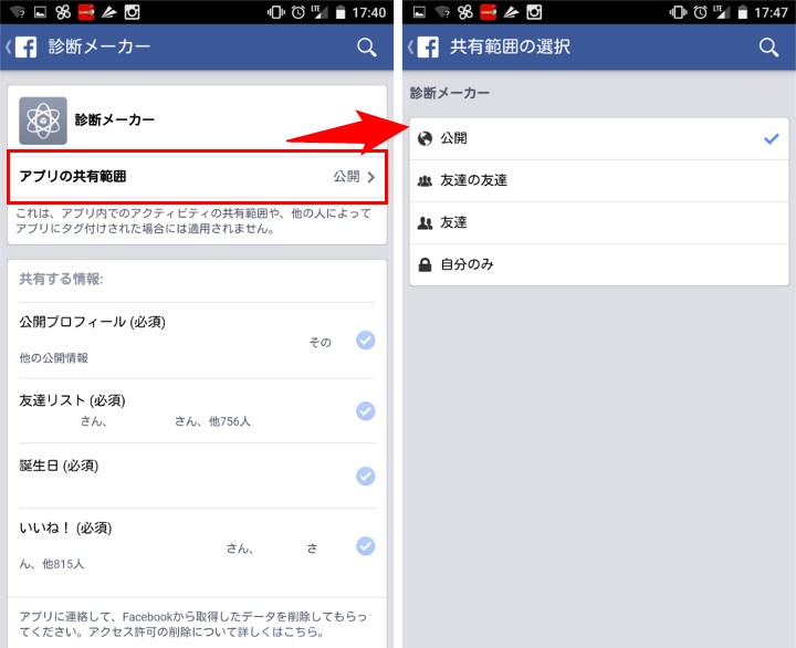 共有範囲