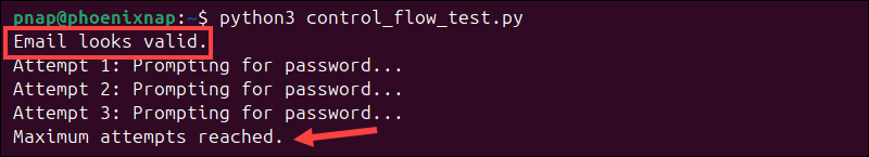 Control flow testing in Python using Boolean logic.