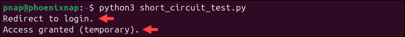Short Circuit testing using Python Booleans.