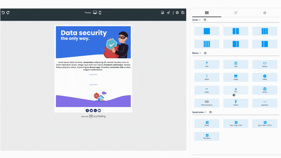 Drag & Drop editor